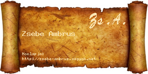 Zsebe Ambrus névjegykártya